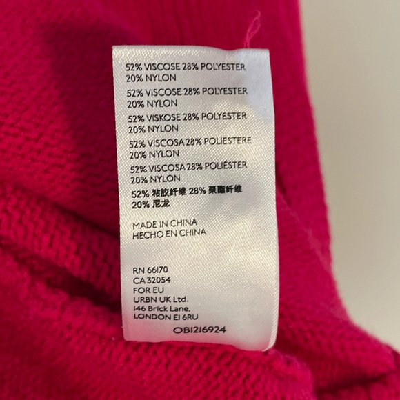 Anthropologie Maeve Hot Pink Crystal Tunic Turtleneck Sweater - Picture 10 of 12